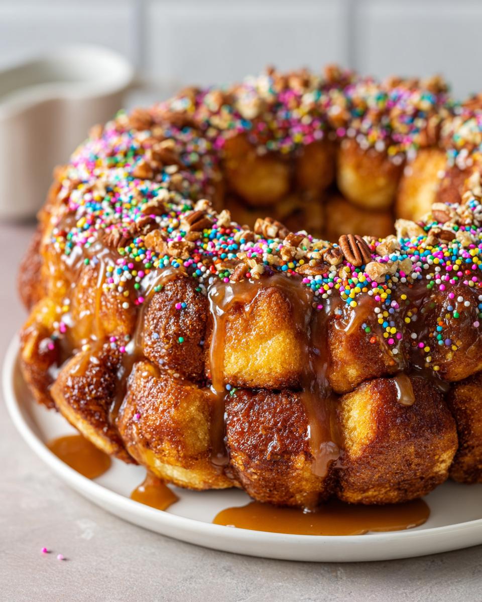 Mardi Gras Monkey Bread: 1 Recipe to Delight! 1 mardi gras monkey bread sprinkles 1