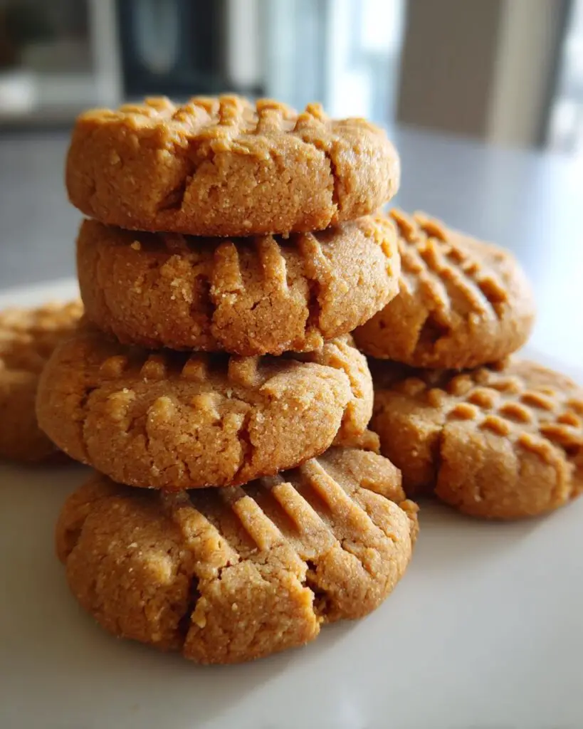 soft peanut butter cookies stack 3