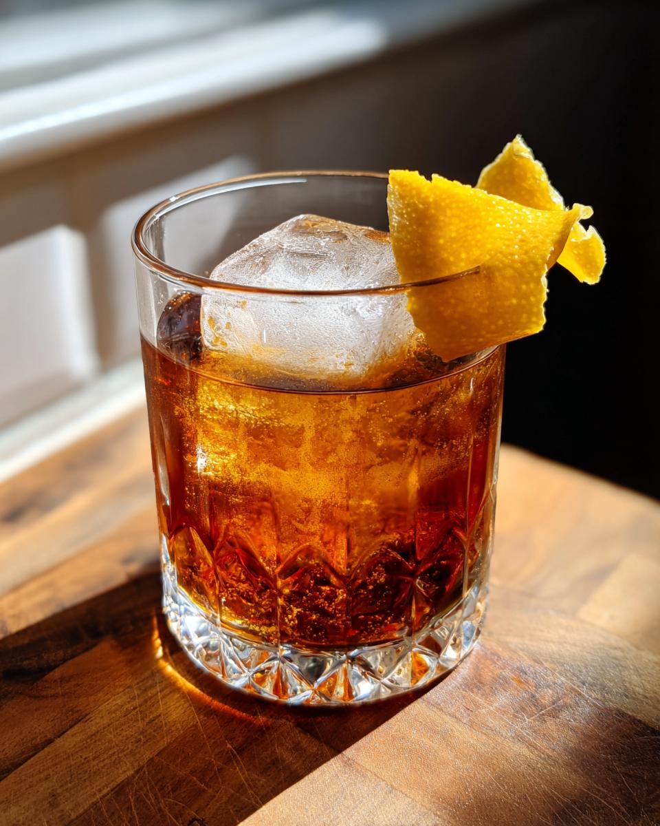vieux carre cocktail lemon twist