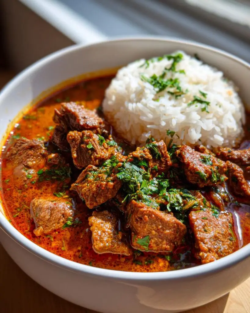 west african peanut soup maafe beef rice