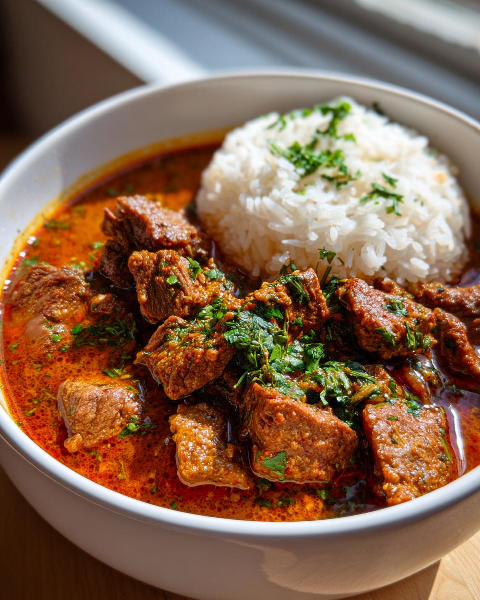 west african peanut soup maafe beef rice
