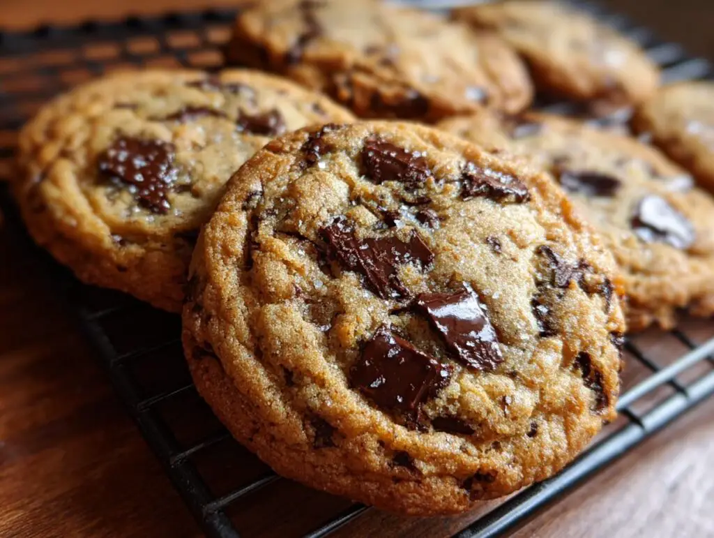 Close-up of freshly baked chocolate chip cookies. This Tastes Like It Came from a Bakery!