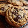Close-up of freshly baked chocolate chip cookies. This Tastes Like It Came from a Bakery!