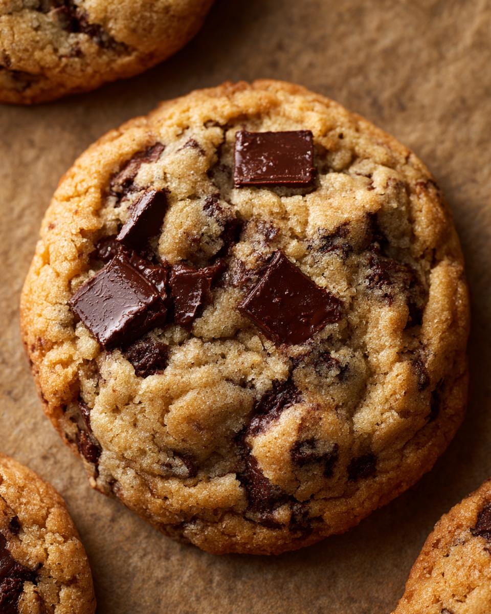 Close-up of a delicious chocolate chip cookie, a dessert that brings back childhood memories.