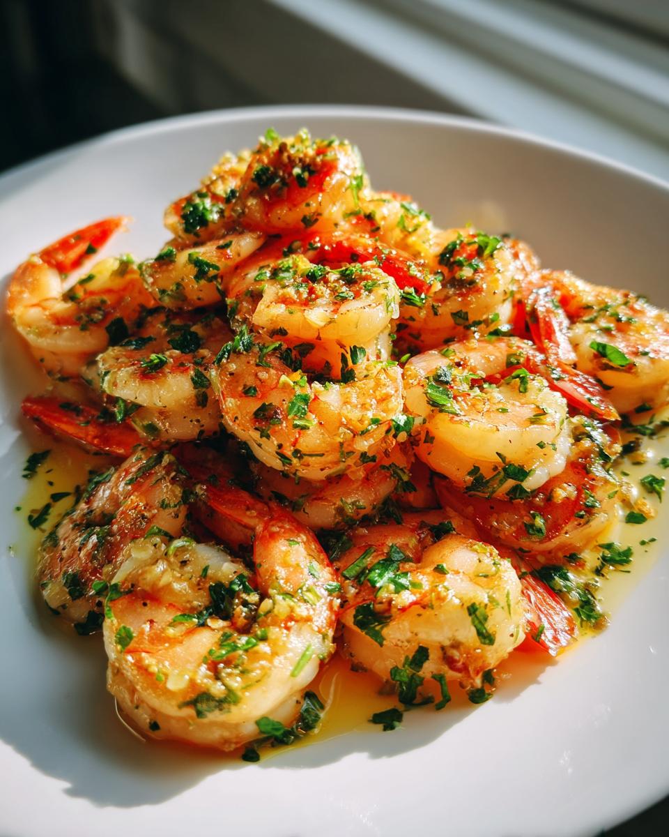 Close-up of a plate of cooked shrimp, a dish that takes minutes but tastes fancy.