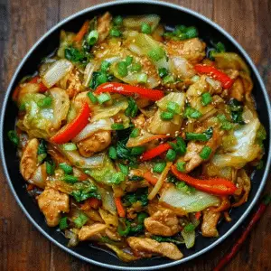 Chinese Chicken Cabbage Stir-Fry