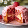 Strawberry Honeybun Cake with Strawberry Cream Icing