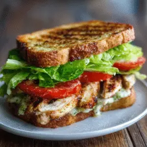 Garlic Butter Lettuce, Tomato & Grilled Chicken Sandwich 2 Garlic Butter Lettuce, Tomato & Grilled Chicken Sandwich