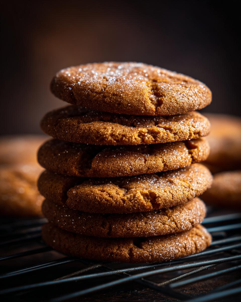 A stack of freshly baked Cookies That Get Softer Every Single Day, resting on a cooling rack.