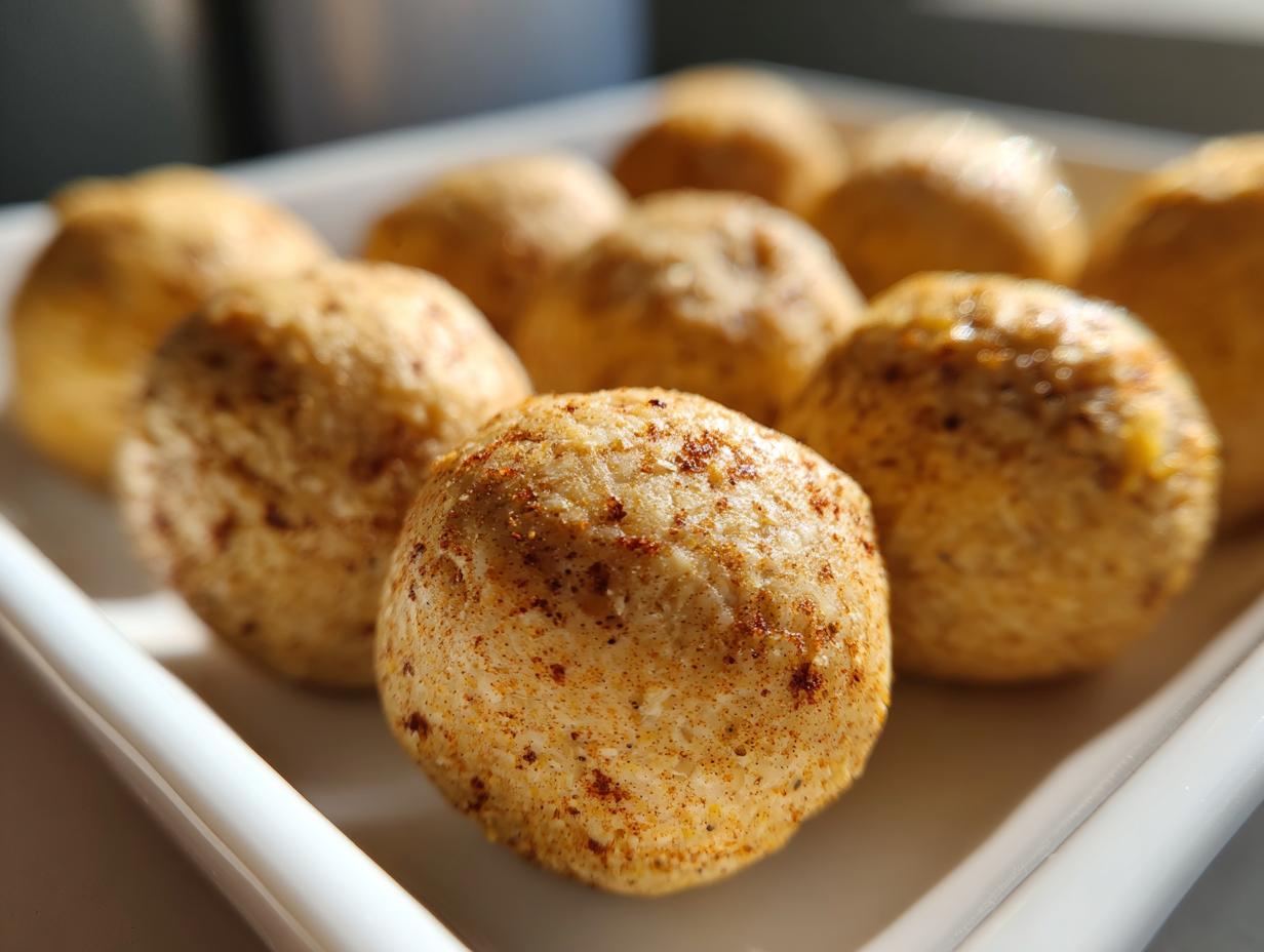 Amazing Anti-Inflammatory Cat Treats: 1 Joyful Recipe 6 Close-up of homemade anti-inflammatory cat treats, round and golden, on a white plate.