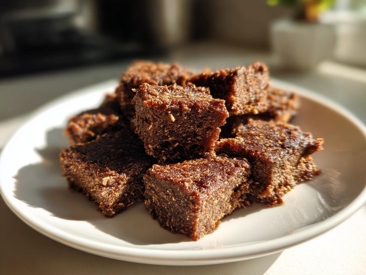 Close-up of homemade Chicken Liver Cat Treats on a white plate, ready to serve.