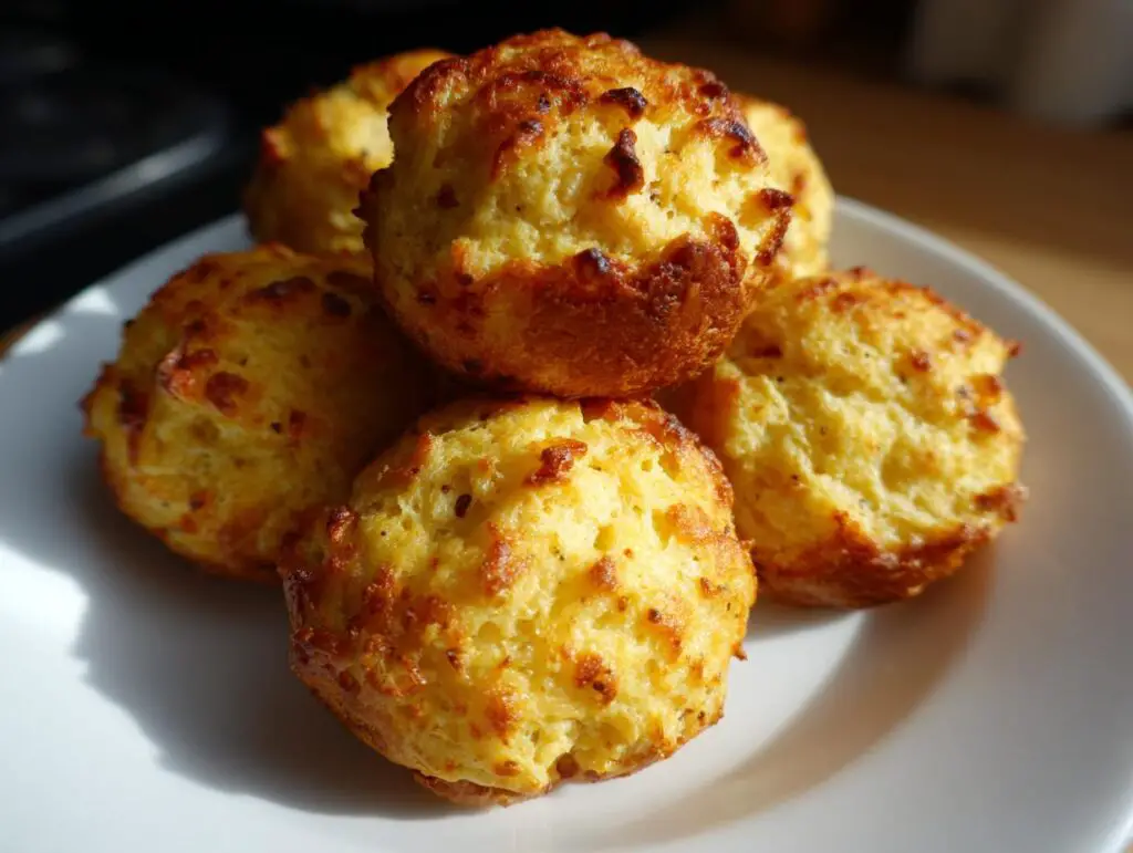 Pile of golden brown Grain-Free Fish Cat Treats on a white plate, ready to be enjoyed.