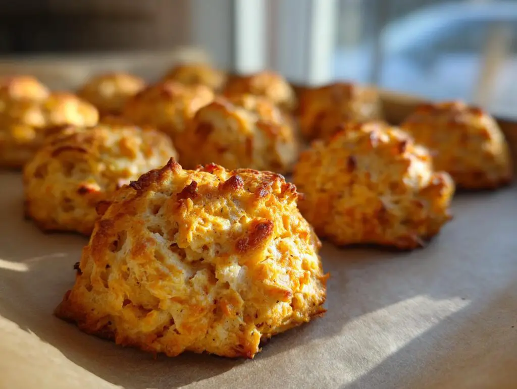 Close-up of freshly baked hypoallergenic cat treats on a baking sheet, ready to be enjoyed by your cat.