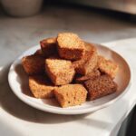 Close-up of a plate with a pile of homemade hypoallergenic cat treats.