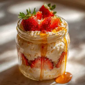 Strawberry Honey Overnight Oats