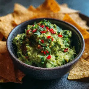 Fresh Guacamole with Tortilla Chips 2 Fresh Guacamole with Tortilla Chips