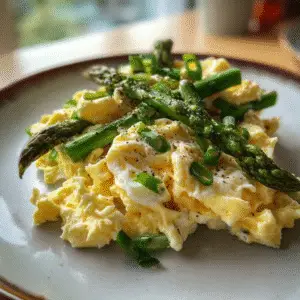 Scrambled Eggs with Asparagus & Cheese 4 Scrambled Eggs with Asparagus & Cheese