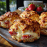 Prosciutto & Goat Cheese Scones with Strawberry Butter
