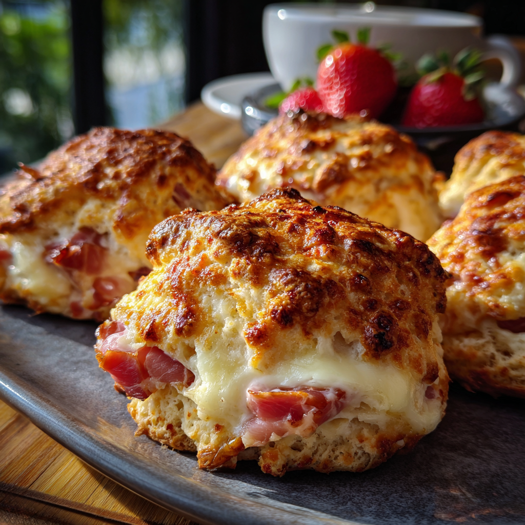 Prosciutto & Goat Cheese Scones with Strawberry Butter
