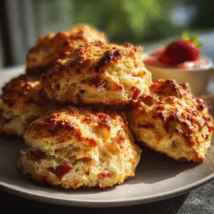 Prosciutto & Goat Cheese Scones with Strawberry Butter