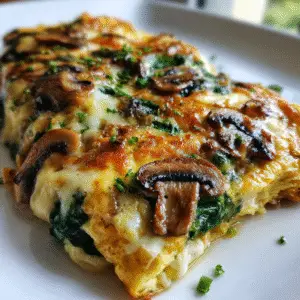 Spinach Mushroom & Cheese Omelette