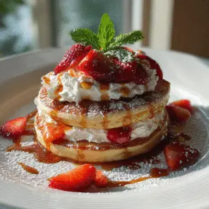 Strawberry Cream Pancakes