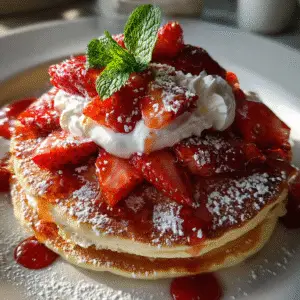 Strawberry Cream Pancakes