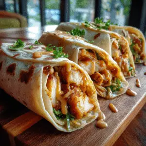 Peanut Sauce Chicken Wraps 4 Peanut Sauce Chicken Wraps