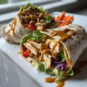 Peanut Sauce Chicken Wraps 2 Peanut Sauce Chicken Wraps