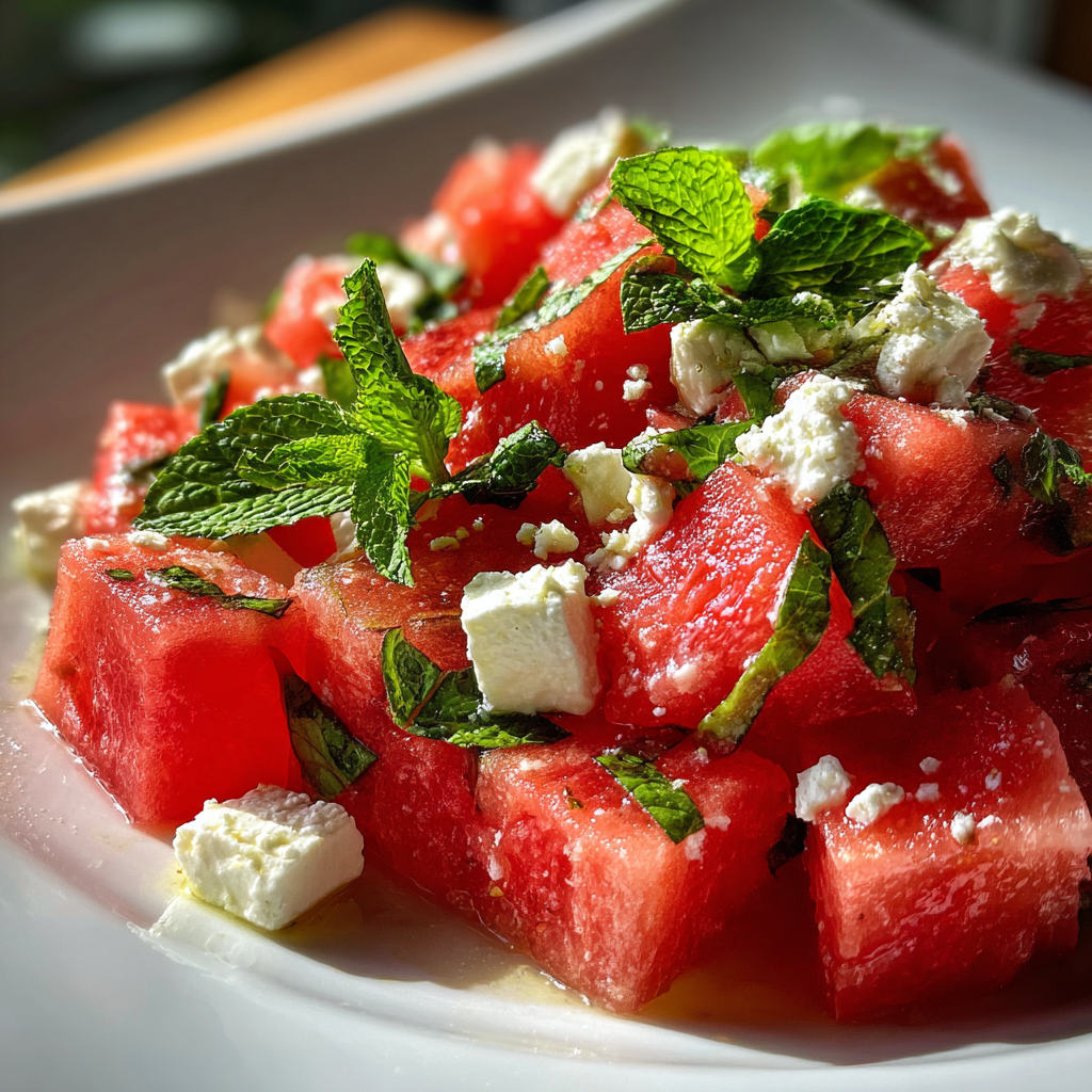 Watermelon Feta Mint Salad