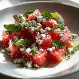 Watermelon Feta Mint Salad