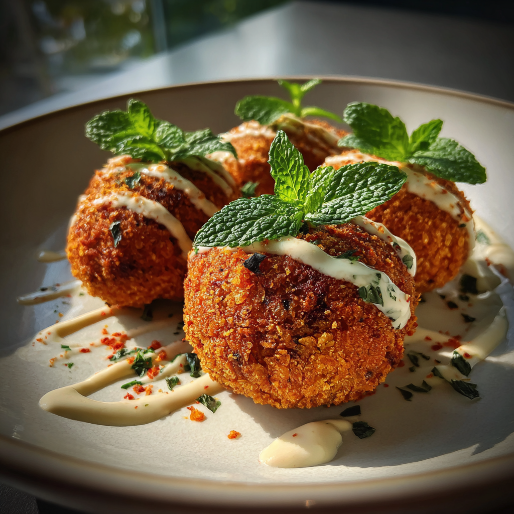 Crispy Chickpea Falafel with Tahini Sauce 1 Crispy Chickpea Falafel with Tahini Sauce