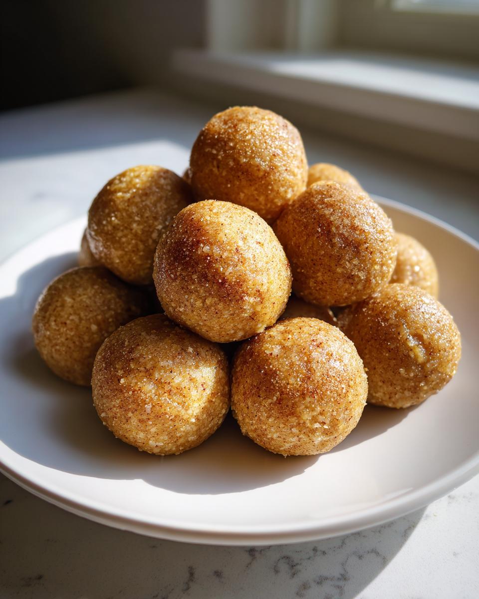 A plate piled high with homemade No-Bake Cat Treat Balls, a healthy and tasty snack for cats.