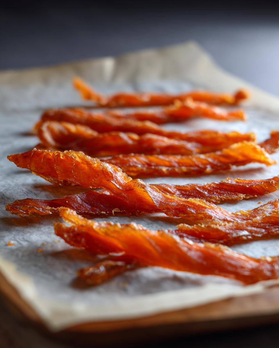 Amazing Salmon Skin Cat Treats: 1 Ingredient Joy 8 Close-up of crispy, dehydrated salmon skin cat treats, the perfect snack for your cat. Made with salmon skin.