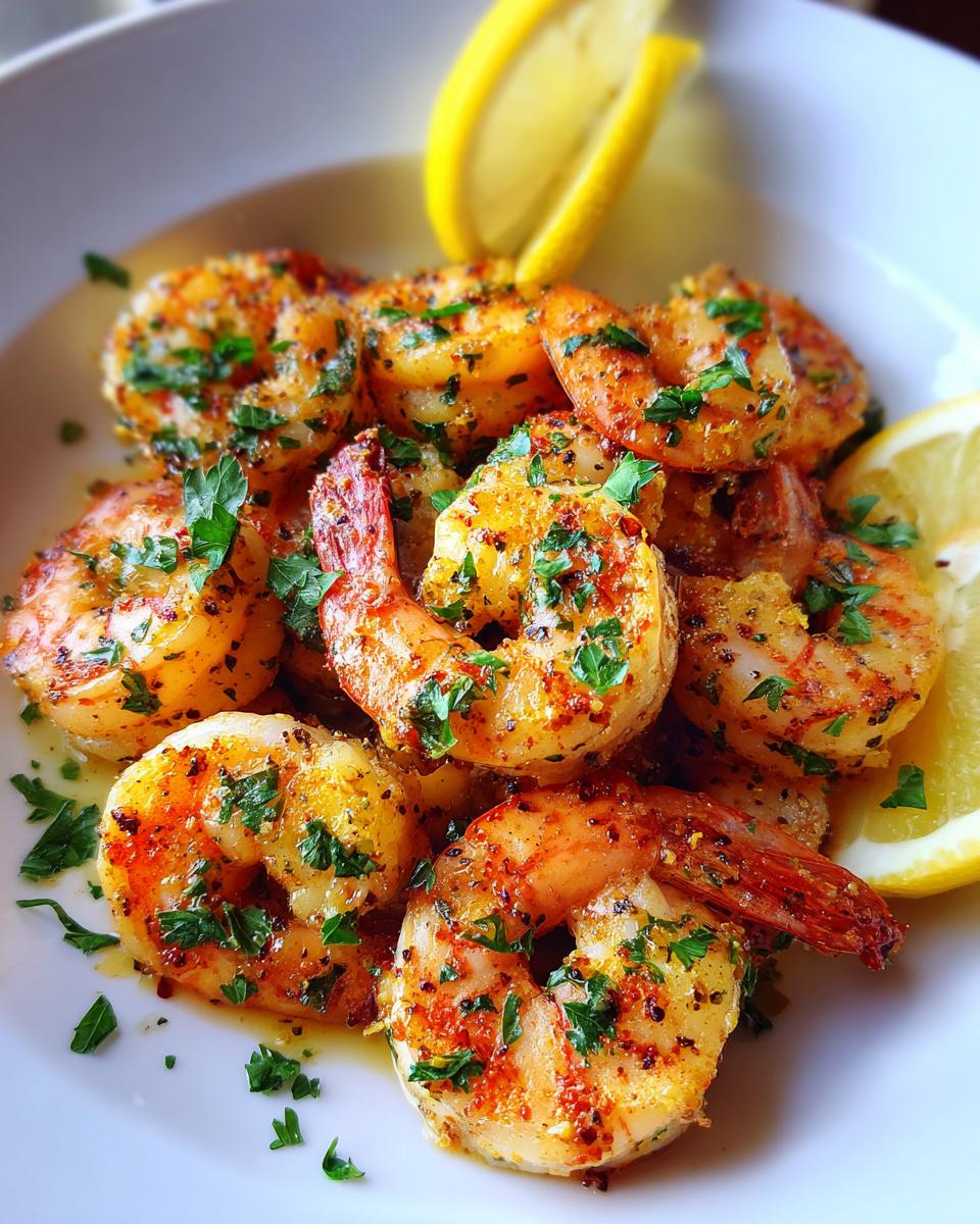 Amazing 15-Min Shrimp Cat Dinner 7 Close-up of cooked shrimp, seasoned and garnished, ready for a Shrimp Cat Dinner.