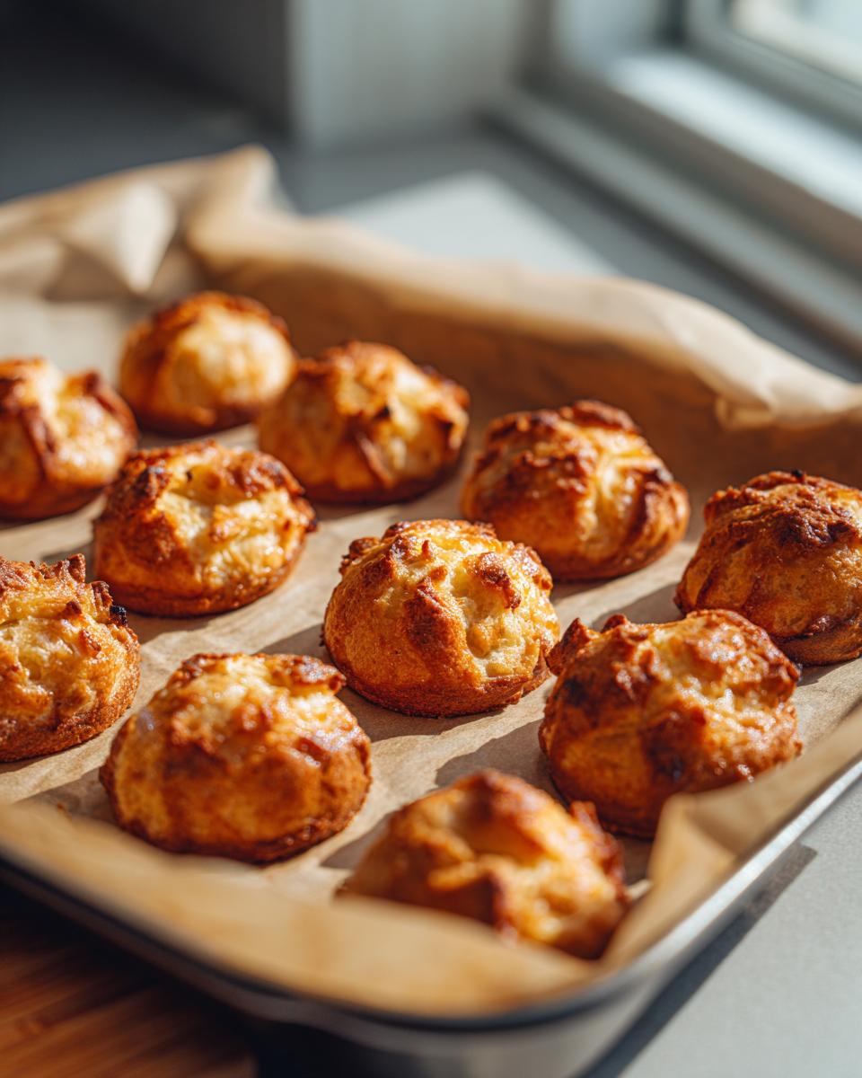 Close-up of freshly baked 3-Ingredient Tuna Cat Treats on a baking sheet.