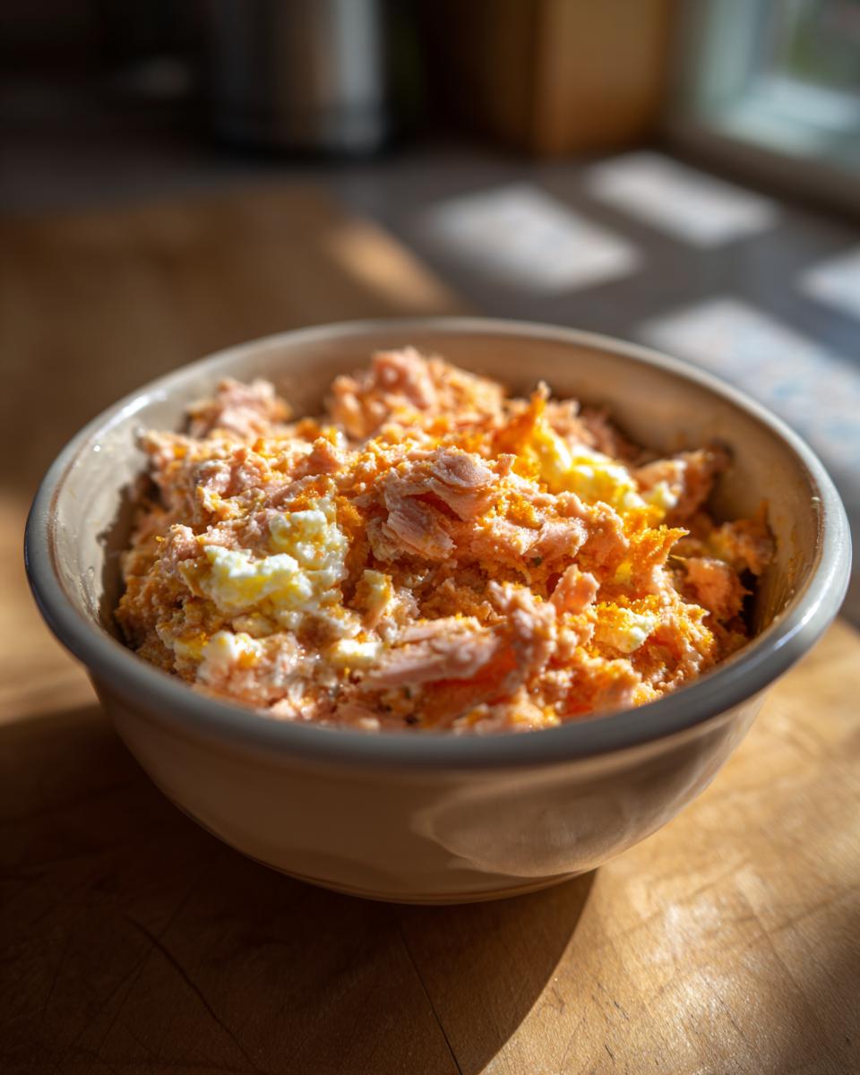 Amazing Tuna & Egg Cat Meal: 2-Ingredient Joy 10 Close-up of a bowl filled with Tuna & Egg Cat Meal, a simple and healthy cat food recipe.