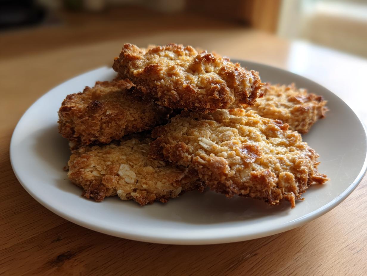 Tuna & Oat Cat Crunchies: Irresistible 15-Min Treat 6 Close-up of Tuna & Oat Cat Crunchies, a homemade cat treat recipe, on a white plate.