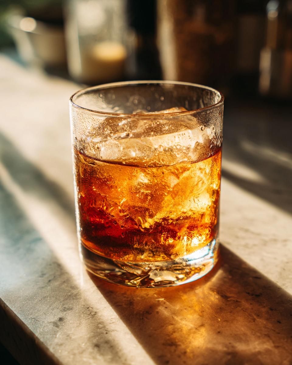 12 Big-Batch Cocktails: Masterful Make-Ahead Drinks 5 Close-up of a cocktail in a glass with ice, perfect for big-batch cocktails.