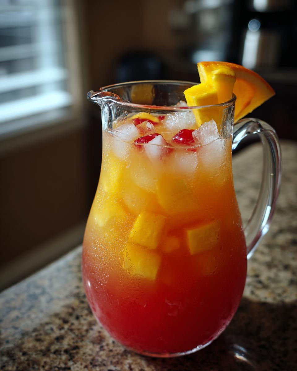 18 Big Batch Cocktails: Summer Party Bliss 5 A colorful big batch cocktail in a glass pitcher, perfect for summer parties.