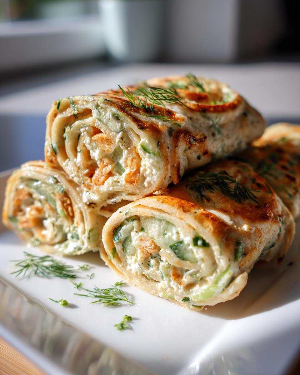 Close-up of Cucumber Dill Cream Cheese Pinwheels, a perfect appetizer.