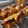 Close-up of grilled chicken skewers, perfect for Spring and Summer Recipes.