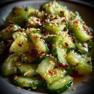 Smashed Cucumber Salad with Sesame Dressing