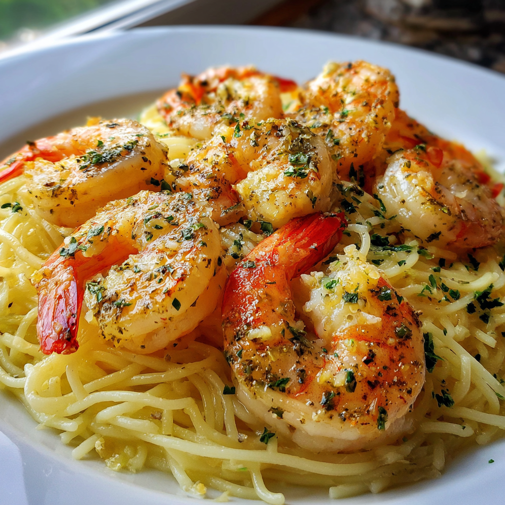 Lemon Butter Shrimp with Angel Hair Pasta