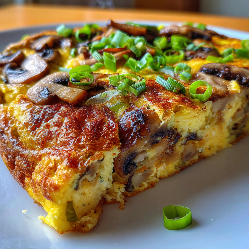 Spring Onion & Mushroom Frittata