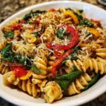 Amazing pasta salad artichoke: 1 zesty recipe 11 Close-up of a pasta salad artichoke with fresh vegetables and cheese.