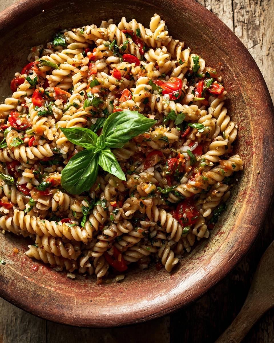 Close-up of a bowl of pasta salad. Learn how do you make pasta salad with this recipe.