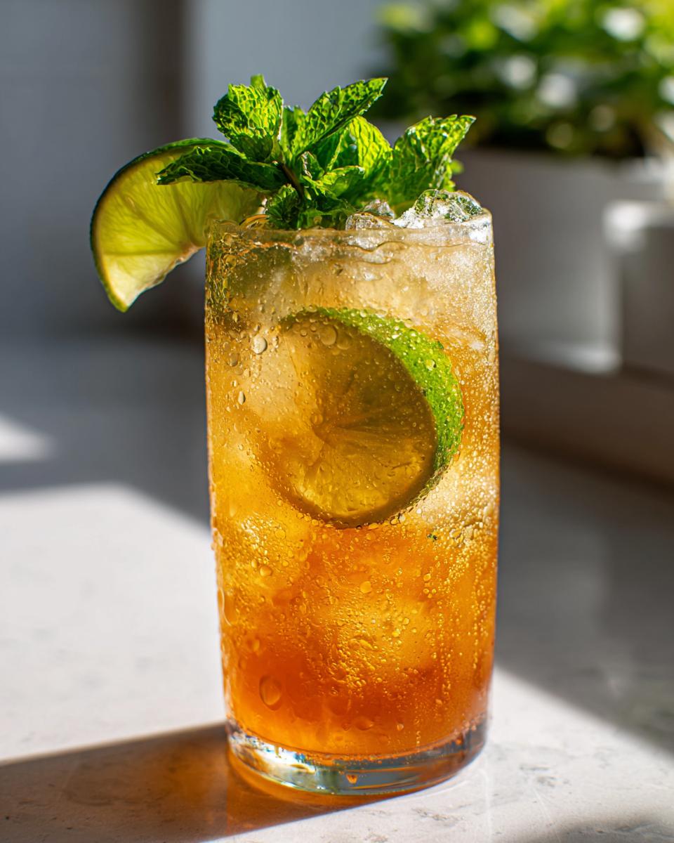 A tall, refreshing cocktail with ice, lime, and mint, perfect for 16 Ultimate Summer Cocktail Recipes.