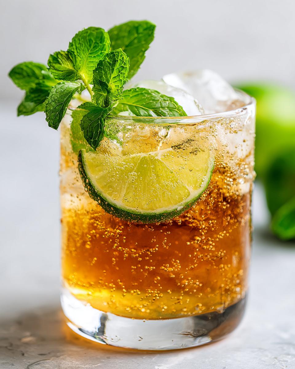 Close-up of a refreshing summer cocktail with lime, mint, and ice. Perfect for 16 Ultimate Summer Cocktail Recipes.